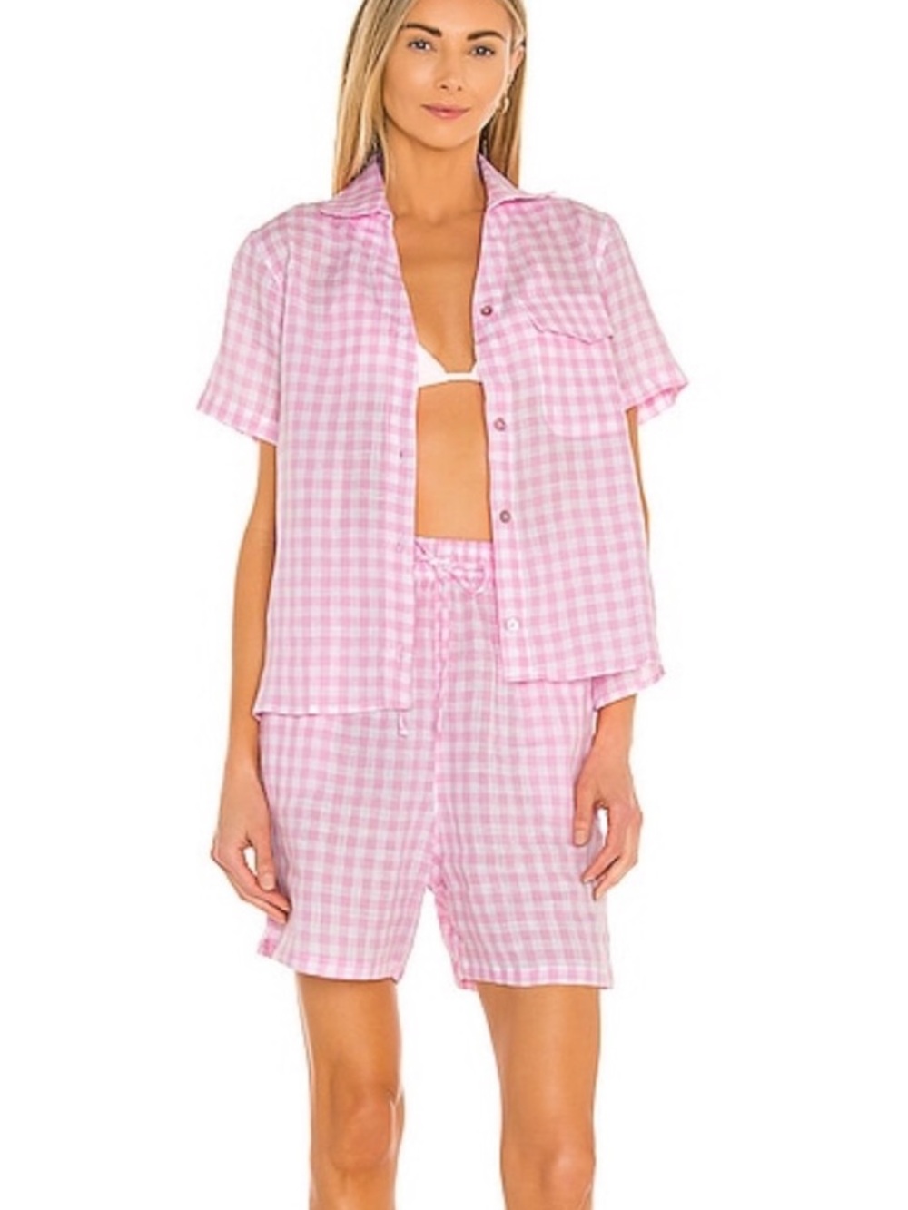 Frankie’s bikinis “Lou” shorts in pink picnic - Picture 4 of 9